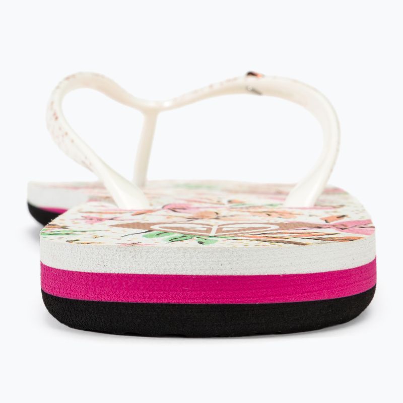 Moteriškos šlepetės per pirštą ROXY Portofino III white/crazy pink print 7