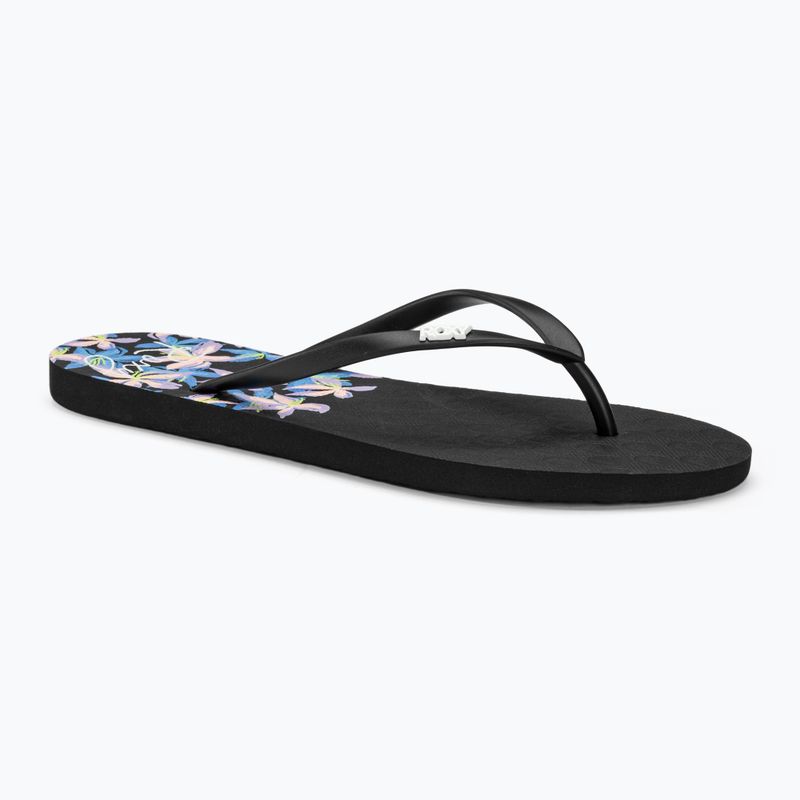 Moteriškos šlepetės per pirštą ROXY Viva Stamp II black/boysenberry