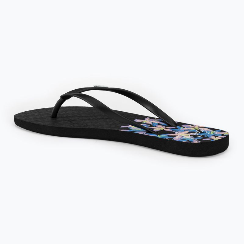 Moteriškos šlepetės per pirštą ROXY Viva Stamp II black/boysenberry 3