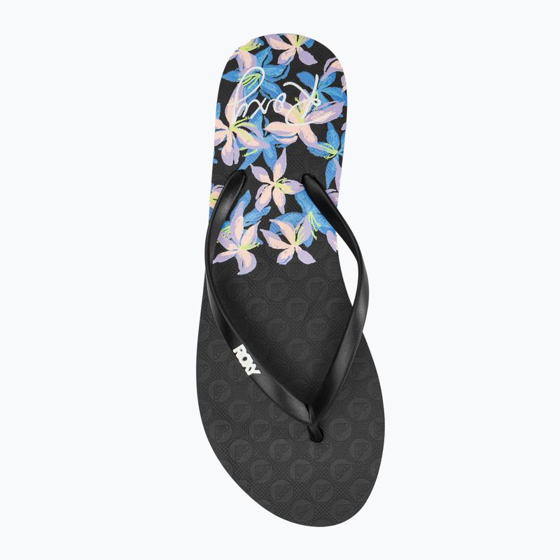 Moteriškos šlepetės per pirštą ROXY Viva Stamp II black/boysenberry 5