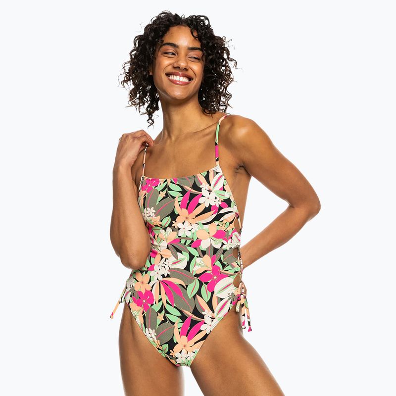 Moteriškas vientisas maudymosi kostiumas ROXY Printed Beach Classics Lace UP anthracite palm song s 2