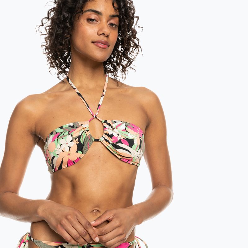 Maudymosi kostiumėlio viršus ROXY Printed Beach Classics Halter anthracite palm song s 2
