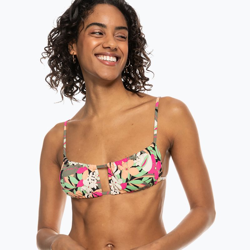 Maudymosi kostiumėlio viršus ROXY Printed Beach Classics Bralette anthracite palm song s 2