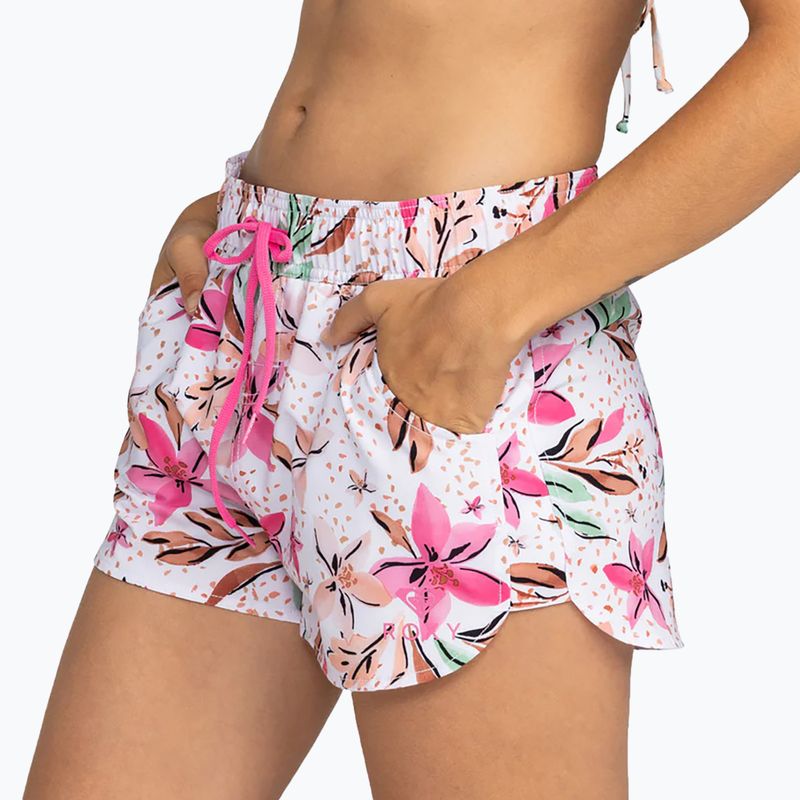 Moteriški maudymosi šortai ROXY Wave Printed 2 white happy tropical swim 5