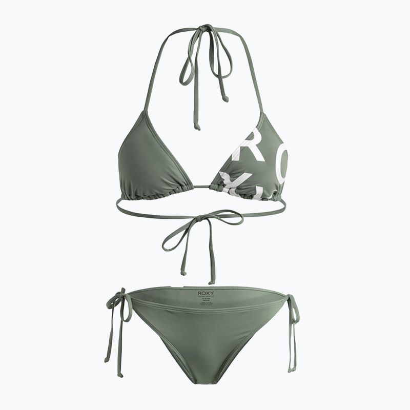 Moteriškas dviejų dalių maudymosi kostiumas ROXY Beach Classics Tie Side agave green