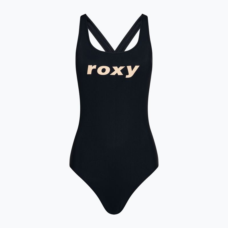 Moteriškas vientisas maudymosi kostiumas ROXY Active Cross anthracite