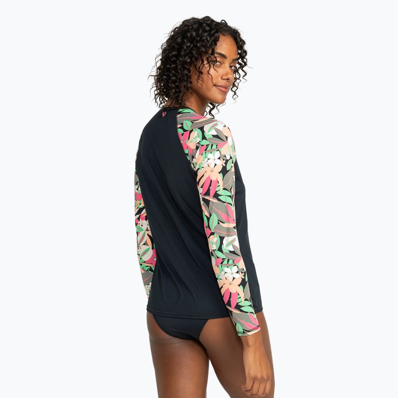 Moteriški plaukimo marškinėliai ilgomis rankovėmis ROXY Lycra Printed anthracite palm song s 4