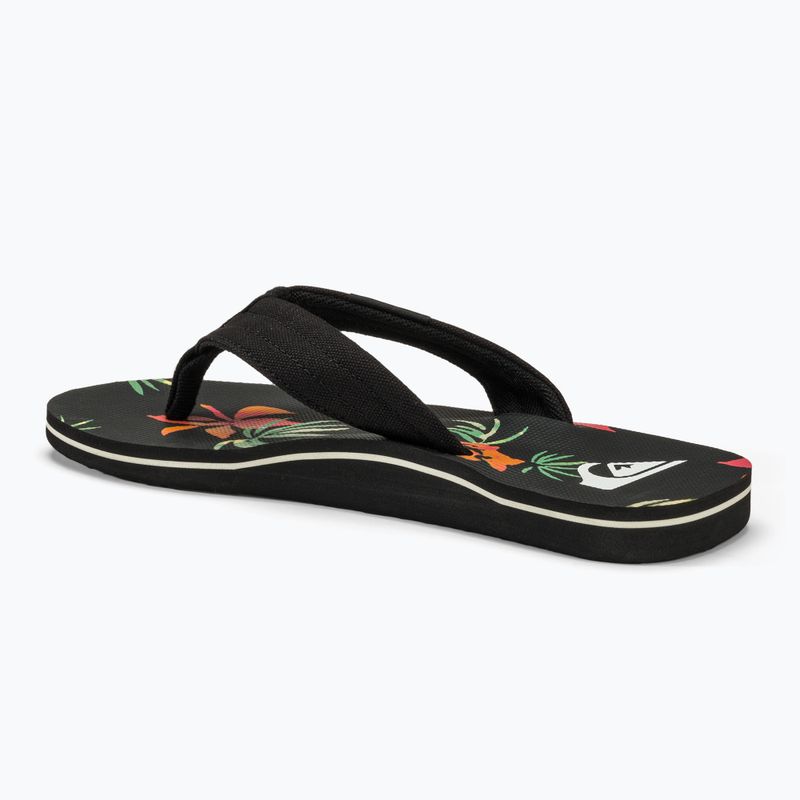 Vyriškos šlepetės per pirštą Quiksilver Molokai Layback II black / orange / green 3