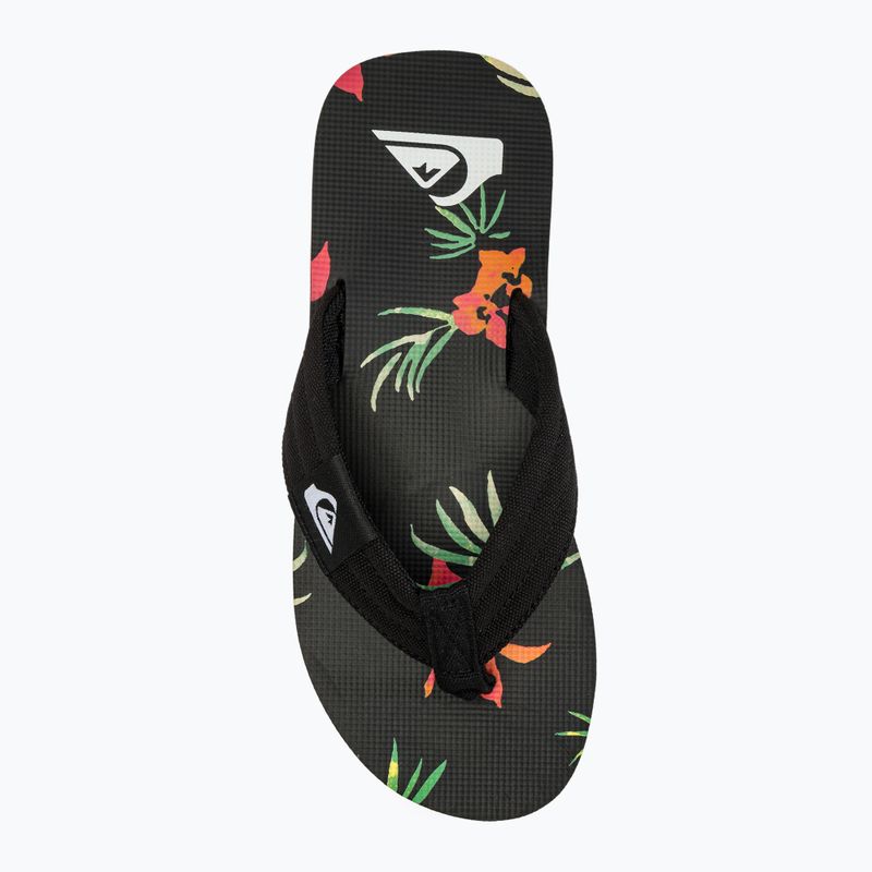 Vyriškos šlepetės per pirštą Quiksilver Molokai Layback II black / orange / green 5