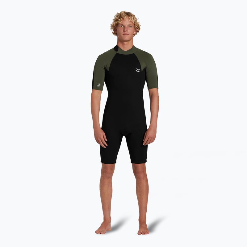 Vyriškas plaukimo hidrokostiumas Billabong 2 mm Foil Back Zip Spring moss 2