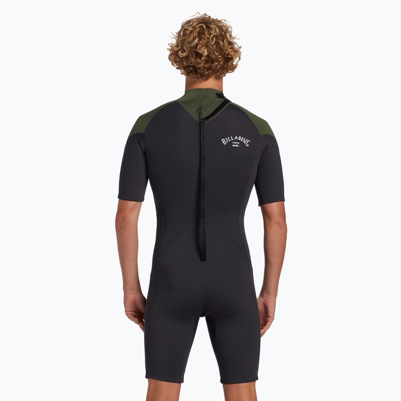 Vyriškas plaukimo hidrokostiumas Billabong 2 mm Foil Back Zip Spring moss 3