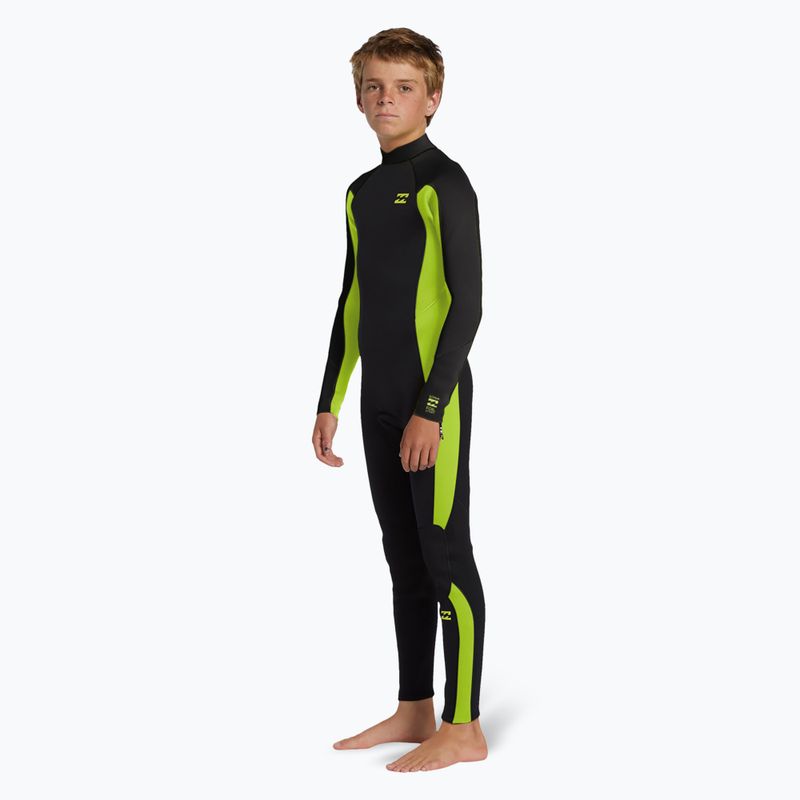 Vaikiškas plaukimo hidrokostiumas Billabong 3/2 mm Foil BZ FL fluro lime 2