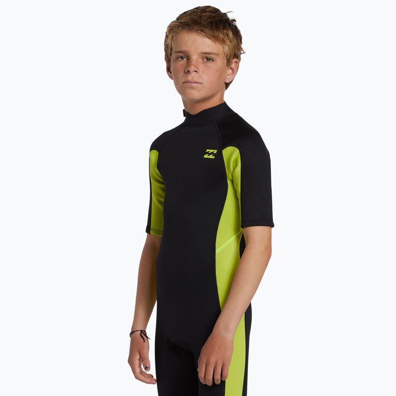 Vaikiškas plaukimo hidrokostiumas Billabong 2 mm Foil BZ FL fluro lime 3