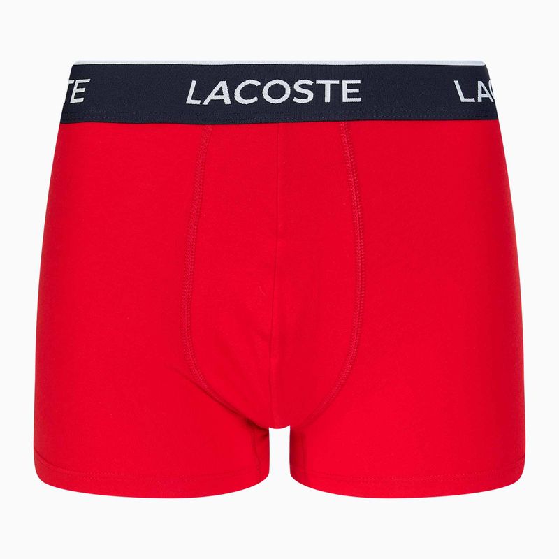 Lacoste boksininkų šortai 5H3389 W64 3 poros tamsiai mėlynos/raudonos spalvos metileno 5