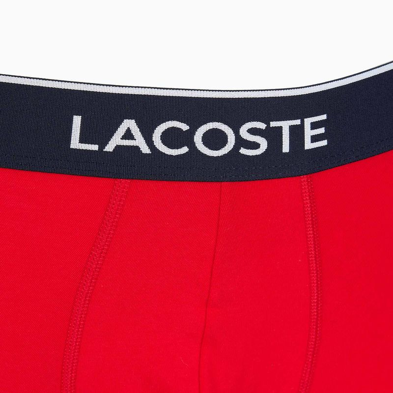 Lacoste boksininkų šortai 5H3389 W64 3 poros tamsiai mėlynos/raudonos spalvos metileno 7