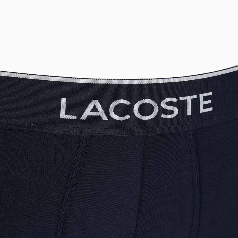 Lacoste boksininkų šortai 5H3389 W64 3 poros tamsiai mėlynos/raudonos spalvos metileno 10