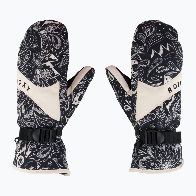Moteriškos snieglenčių pirštinės ROXY Jetty Mitt true black bandanas 2