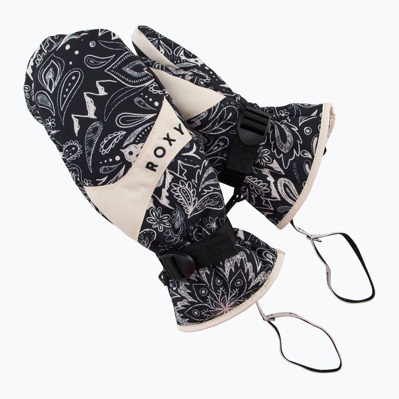 Moteriškos snieglenčių pirštinės ROXY Jetty Mitt true black bandanas 6