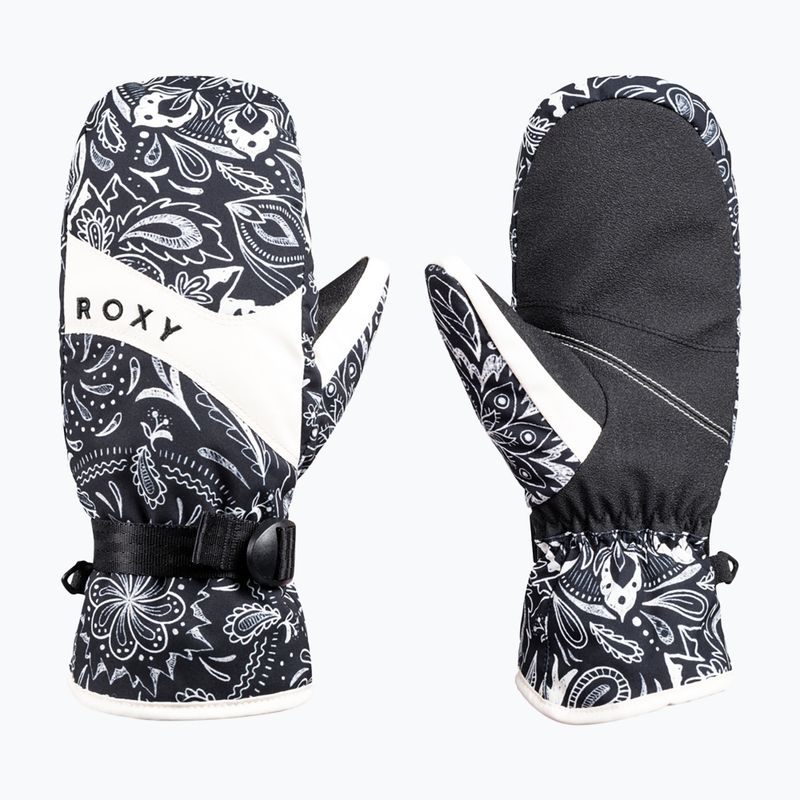 Moteriškos snieglenčių pirštinės ROXY Jetty Mitt true black bandanas 7