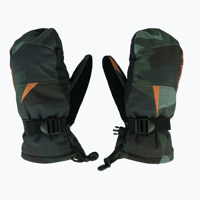 Vaikiškos snieglenčių pirštinės Quiksilver Mission Mitt puzzle camo sea spray 2