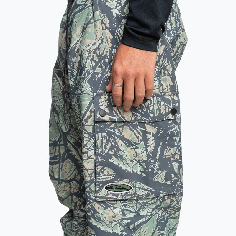 Vyriškos snieglenčių kelnės Quiksilver Snow Down Cargo woodland abstract sea spray 6