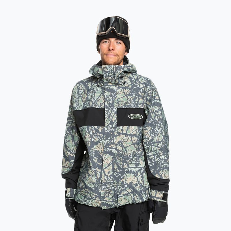 Vyriška snieglenčių striukė Quiksilver High Altitude 20K woodland abstract sea spray