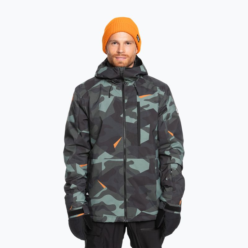 Vyriška snieglenčių striukė Quiksilver Mission Printed puzzle camo sea spray