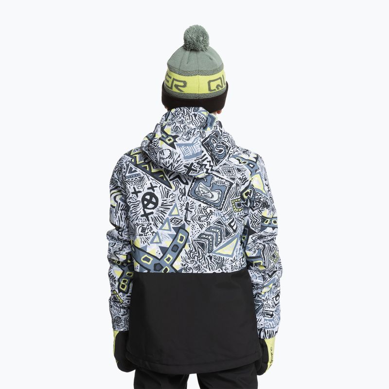 Vaikiška snieglenčių striukė Quiksilver Mission Printed Block heritage scribble black 3