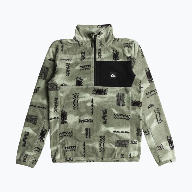 Vaikiškas snieglenčių džemperis Quiksilver Aker Half Zip Fleece shadow checks desert sage 5