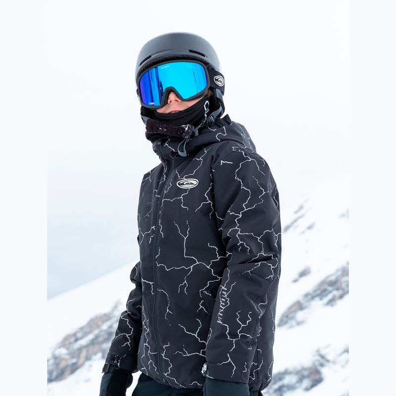 Vaikiška snieglenčių striukė Quiksilver High In The Hood Printed high energy black reflective 5