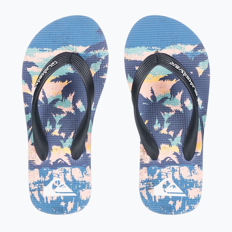 Vaikiškos šlepetės per pirštą Quiksilver Molokai Art 25 Youth fiery coronet blue tropicamo 2