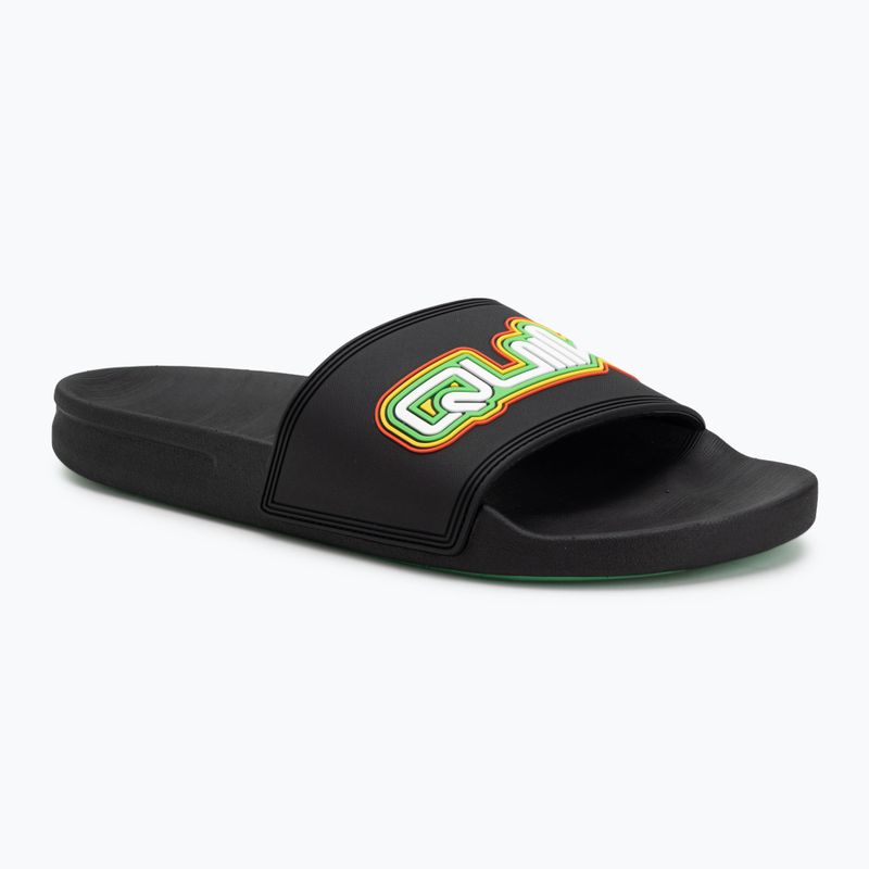 Vyriškos šlepetės Quiksilver Rivi Wordmark Slide II black rasta