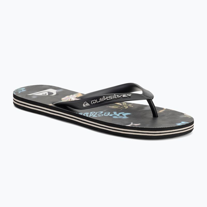 Vyriškos šlepetės per pirštą Quiksilver Molokai Art 25 black naturama