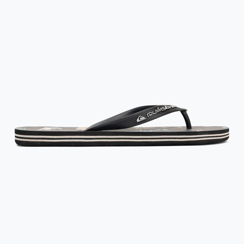 Vyriškos šlepetės per pirštą Quiksilver Molokai Art 25 black naturama 2