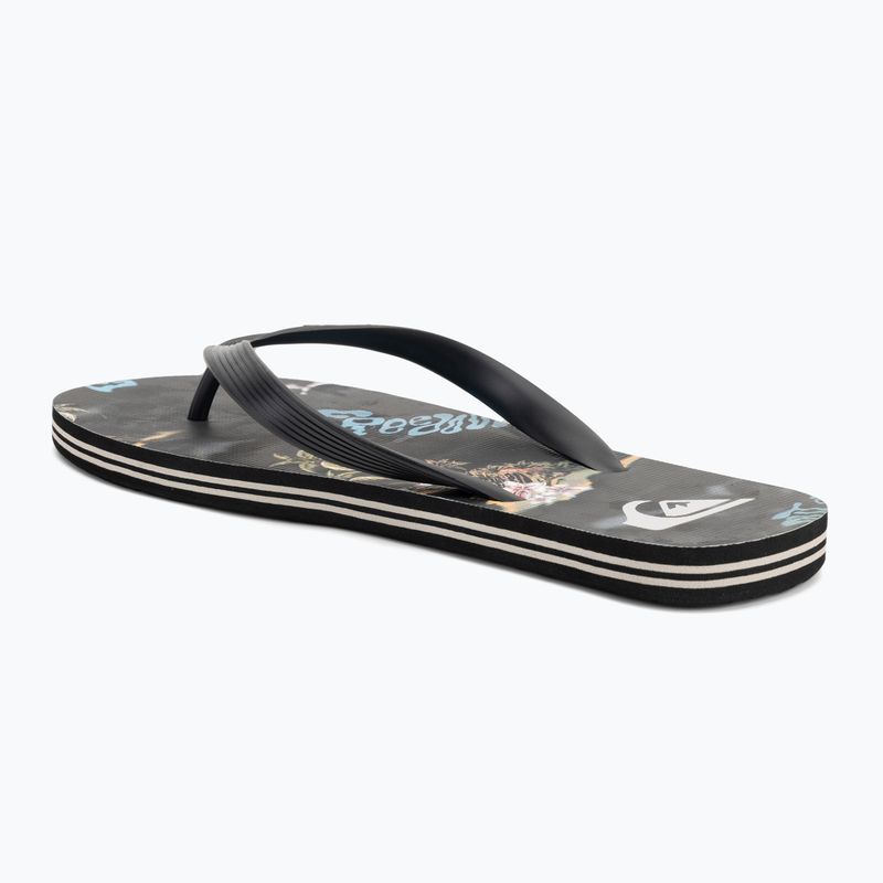 Vyriškos šlepetės per pirštą Quiksilver Molokai Art 25 black naturama 3