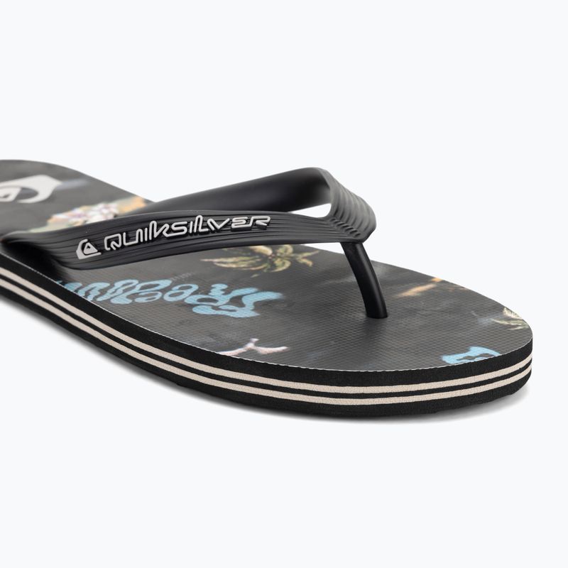 Vyriškos šlepetės per pirštą Quiksilver Molokai Art 25 black naturama 7