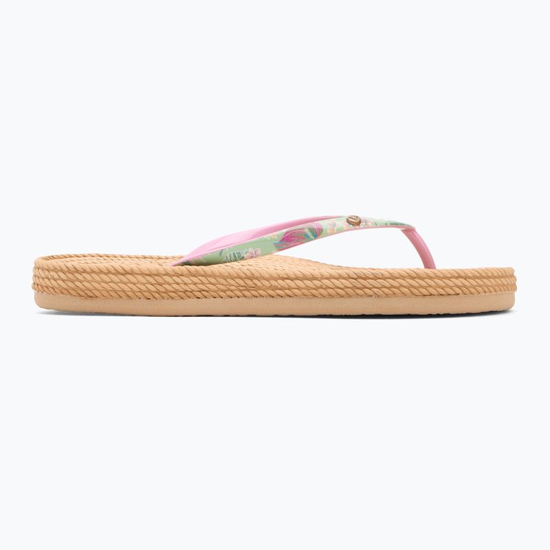 Moteriškos šlepetės per pirštą ROXY South Beach III green/pink 2