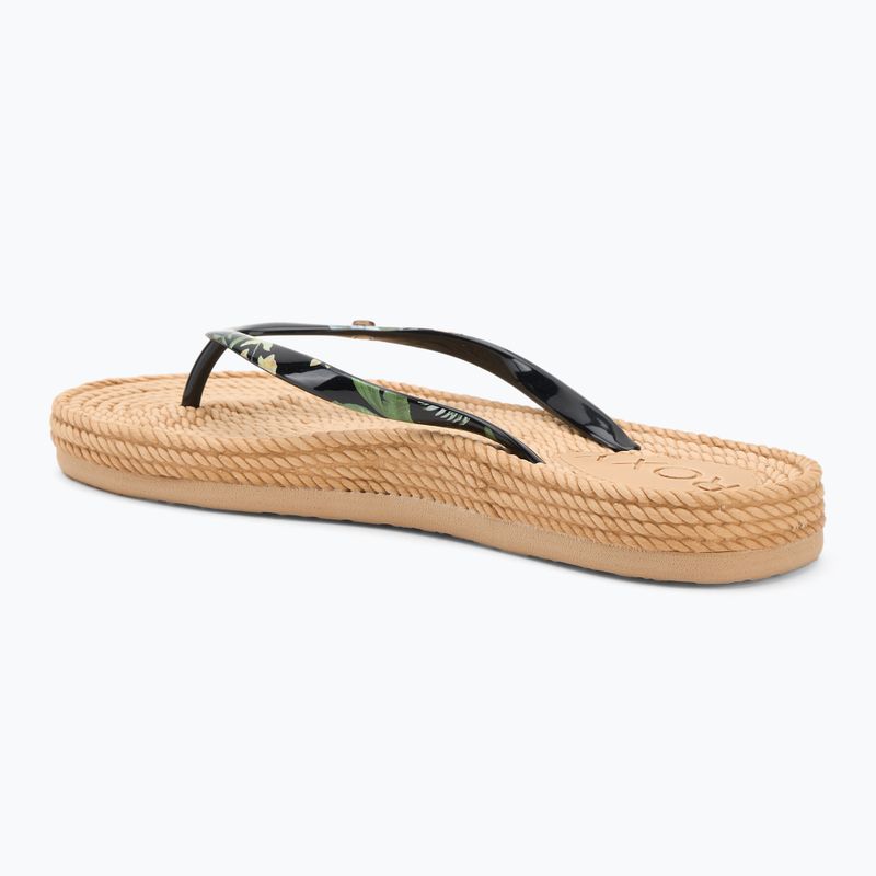 Moteriškos šlepetės per pirštą ROXY South Beach III black print 3