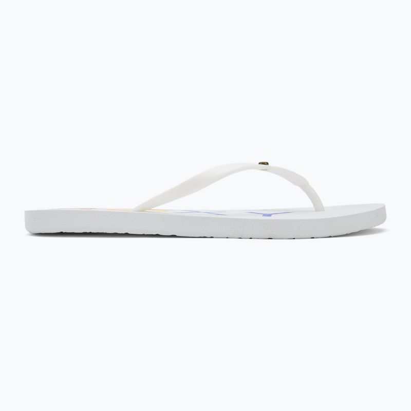 Moteriškos šlepetės per pirštą ROXY Sandy III white/rainbow monogram 2
