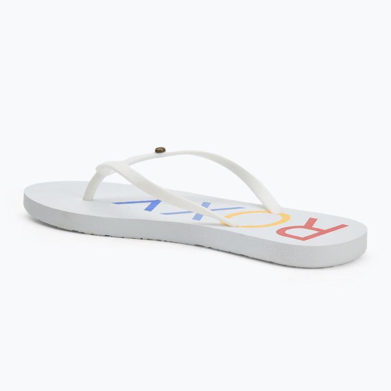 Moteriškos šlepetės per pirštą ROXY Sandy III white/rainbow monogram 3