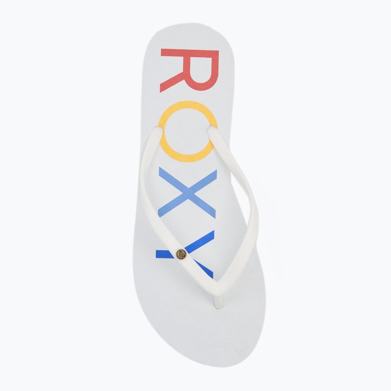 Moteriškos šlepetės per pirštą ROXY Sandy III white/rainbow monogram 5