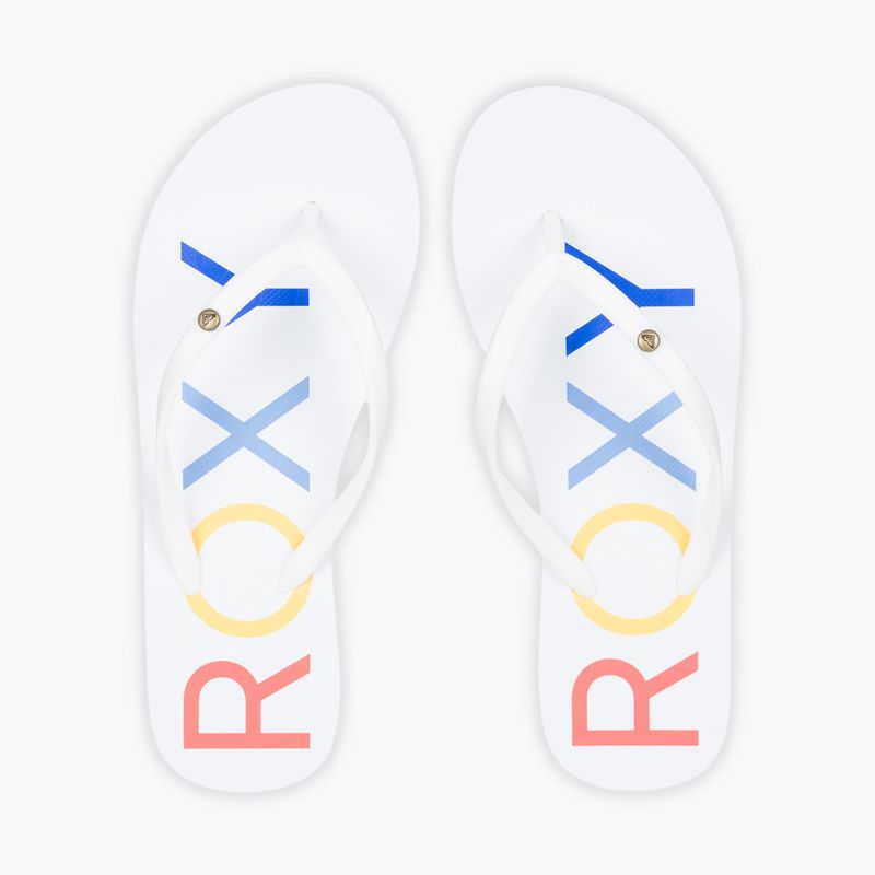 Moteriškos šlepetės per pirštą ROXY Sandy III white/rainbow monogram 11