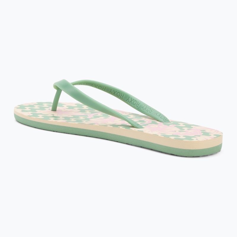 Moteriškos šlepetės per pirštą ROXY Tahiti VII green/pink 3