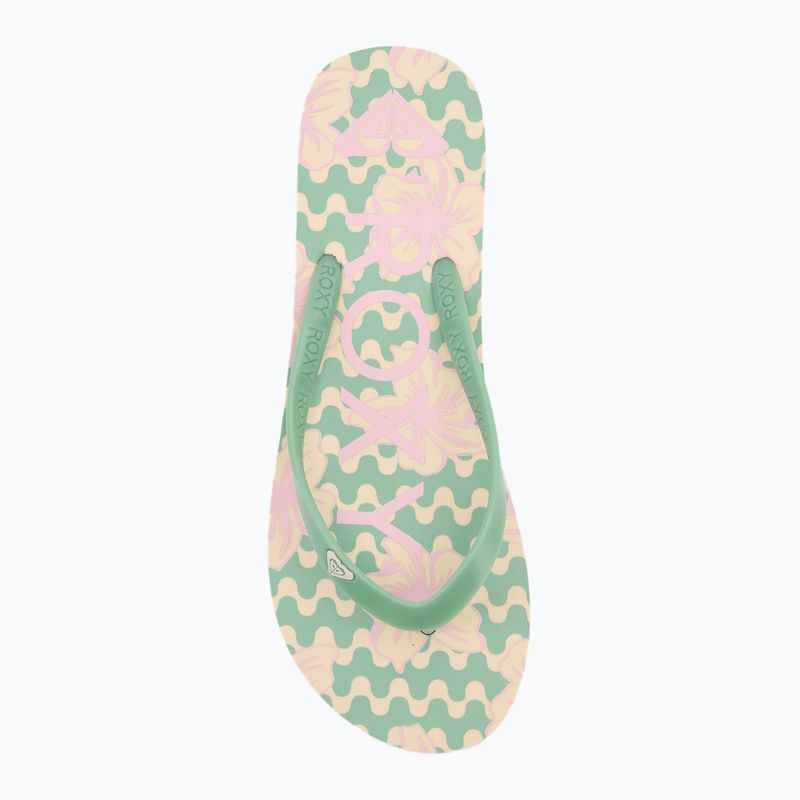 Moteriškos šlepetės per pirštą ROXY Tahiti VII green/pink 5