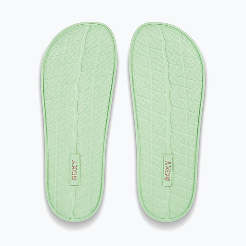 Moteriškos šlepetės ROXY Slippy II green stripe 3