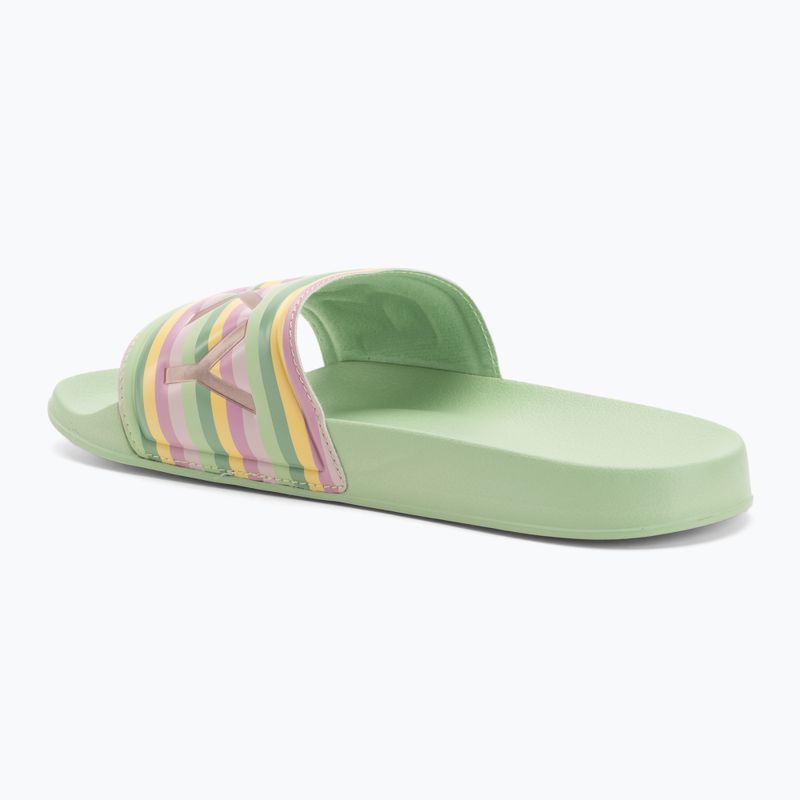 Moteriškos šlepetės ROXY Slippy II green stripe 3