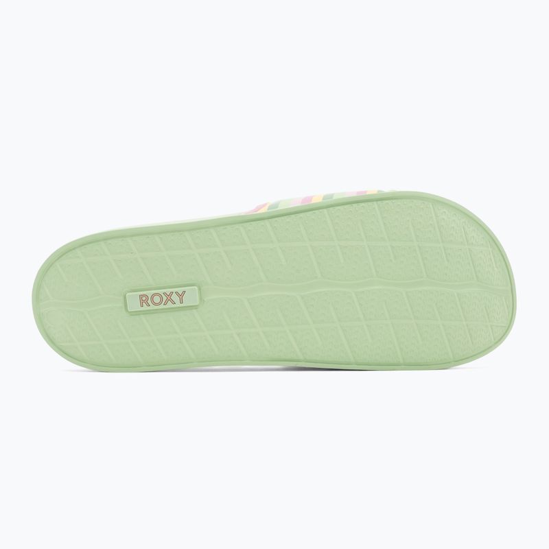 Moteriškos šlepetės ROXY Slippy II green stripe 4