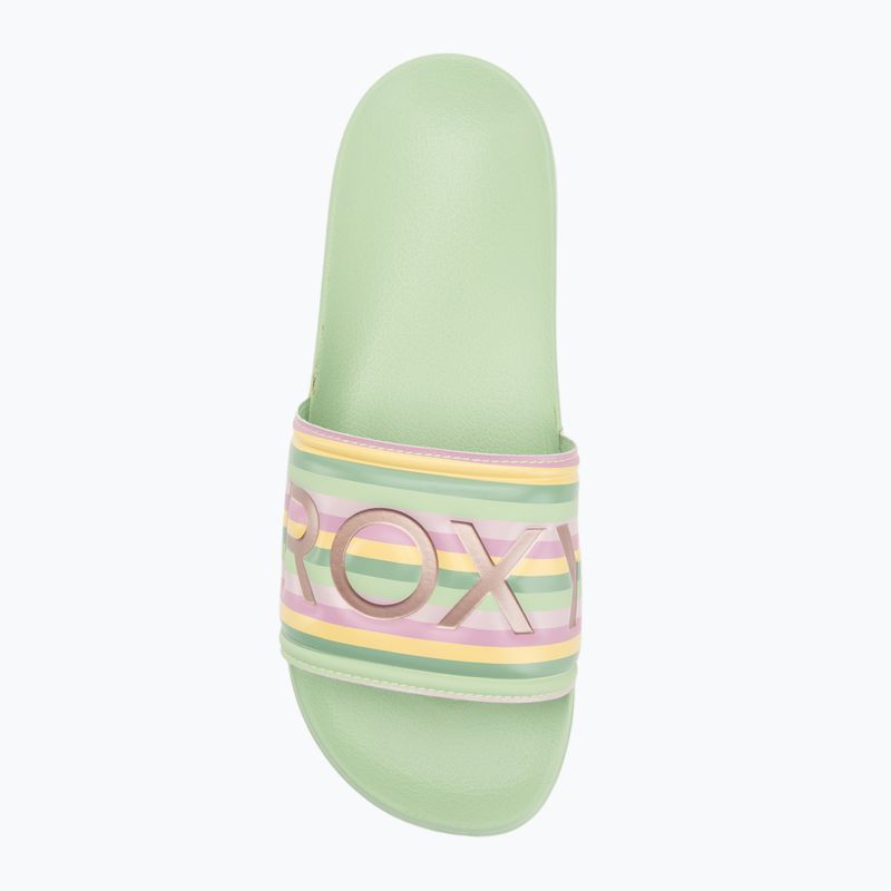 Moteriškos šlepetės ROXY Slippy II green stripe 5