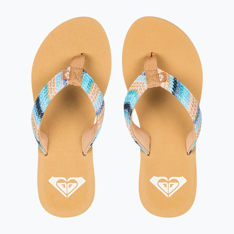 Moteriškos šlepetės per pirštą ROXY Porto Raffia II blue depths 2