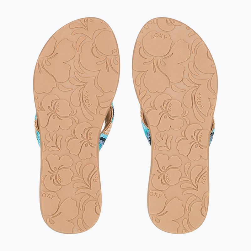 Moteriškos šlepetės per pirštą ROXY Porto Raffia II blue depths 3